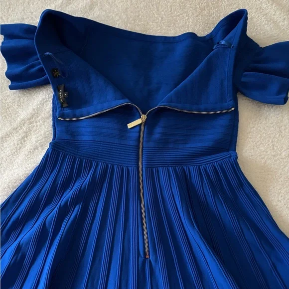 Ted Baker London Women’s Off Shoulder Blue Dress Size 4 - Picture 5 of 12